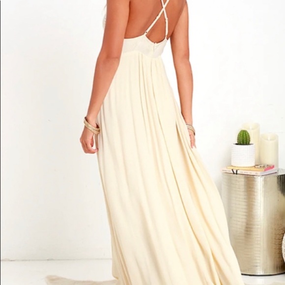 LuLu’s Cream Maxi Dress - Picture 2 of 4